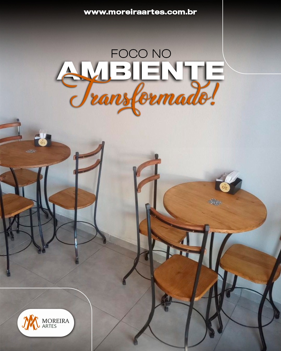 Ambiente decorado com bistrô